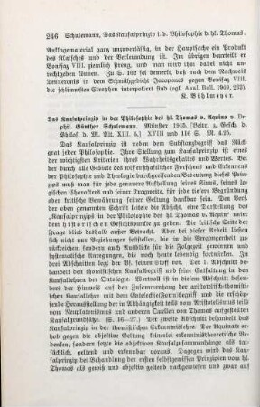 246-247 [Rezension] Schulemann, Günther, Das Kausalprinzip in der Philosophie des hl. Thomas von Aquino