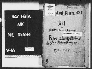 Personalverhältnisse der staatlichen Archive.