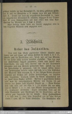 3. Abschnitt. Ueber das Zuschneiden