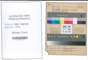 Entnazifizierung Franz Siemes , geb. 19.01.1894 (Beamter)