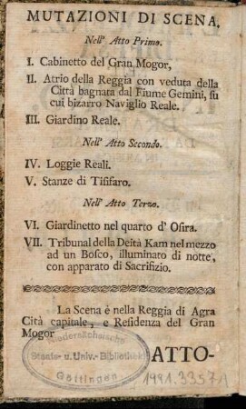 Mutazioni Di Scena. = Veränderung der Scenen.