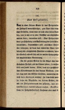 IV. Das Polizeiwesen.