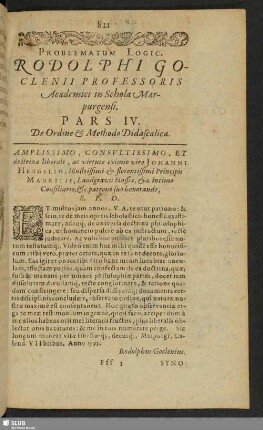 Paris IV. De Ordine & Methodo Didascalica