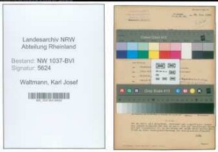 Entnazifizierung Karl Josef Waltmann , geb. 07.04.1905 (Ingenieur)