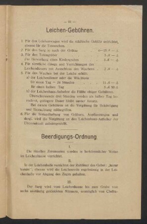 Beerdigungs-Ordnung