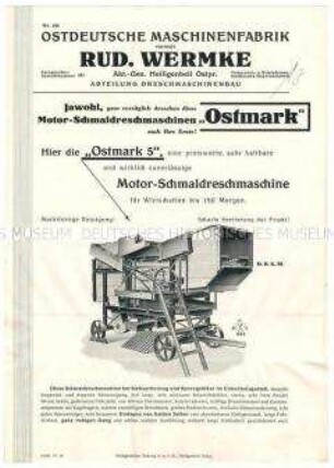 Motor-Schmaldreschmaschinen "Ostmark 5"