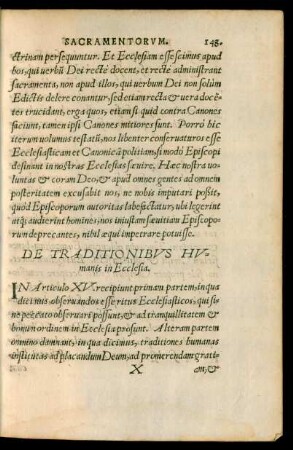 De Traditionibus Humanis in Ecclesia.