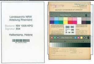 Entnazifizierung Helene Halberkamp , geb. 13.12.1902 ()