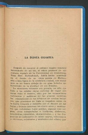 La Dionea Gigantéa