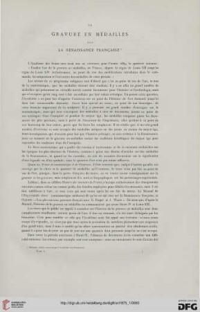1: La gravure en médailles sous la Renaissance franc̨aise, [1]