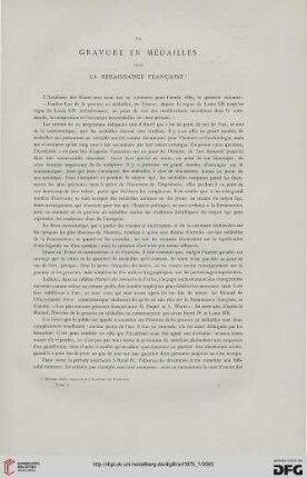1: La gravure en médailles sous la Renaissance franc̨aise, [1]