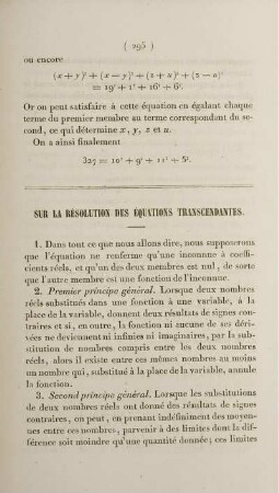 Sur la résolution des équations transcendantes.