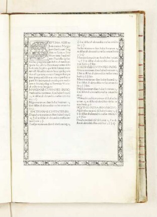 Septima Asie tabula continet Margianam Barctrianam Sogdianos Sacas & Scythiam intra Imau[m] mo[n]tem