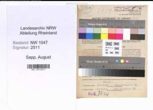 Entnazifizierung August Sapp , geb. 04.10.1894 (Angestellter)