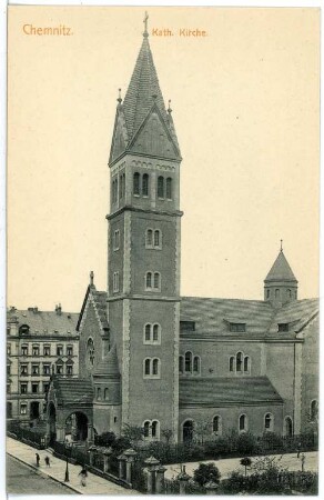 Chemnitz-Sonnenberg. Römisch-katholische Pfarrei St. Joseph, Gießerstraße. Straßenansicht