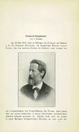 [Nachruf] Friedrich Hegelmaier.