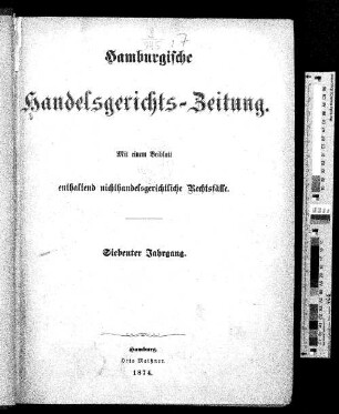 7.1874: Hamburgische Handelsgerichts-Zeitung