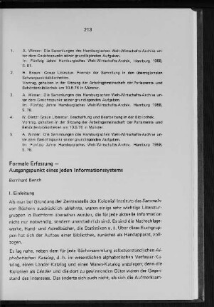 Formale Erfassung - Ausgangspunkt eines jeden Informationssystems