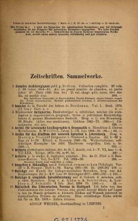 Antiquariats-Katalog ... : Adolf Weigel, Buchhandlung und Antiquariat, Leipzig, 25