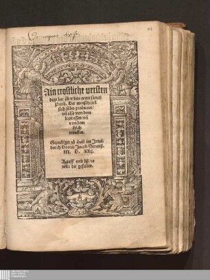 Ain trostliche verstendige leer ueber das Wort sancti Pauli. Der mensch soll sich selbs probieren/ vn[d] also von dem brot essen/ vn[d] von dem kelch trincken