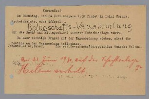 "Belegschafts-Versammlung"
