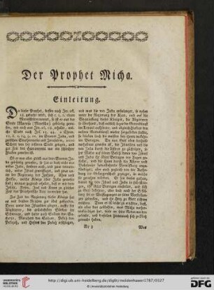 Der Prophet Micha