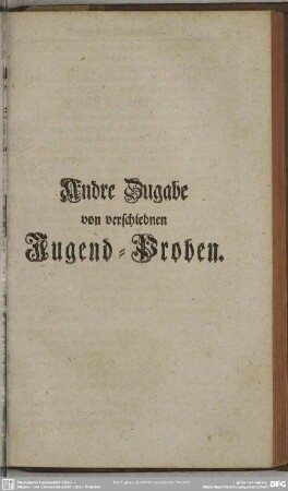 Andre Zugabe von verschiednen Jugend-Proben