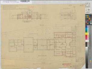 Umbau des Empfangsgebäudes auf Bahnhof Dortmund-Süd, Blatt 1: Ansicht, Grundriß, Lageplan, M. 1:100 und M. 1:1.000 Hge, Sknr.: 1, Fanr.: 4, Bunr.: 8