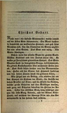 Feyerstunden des Christen durch gottselige Betrachtungen über das Evangelium Jesu Christi des Gottmenschen : ein Erbauungsbuch für fromme katholische Familien, 1,1