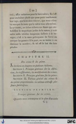 Chapitre II. Des crimes et des peines.