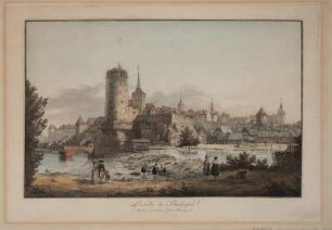 Ansicht von Bautzen, Umrißradierung, 1800 : La ville de Budissin / dessiné et gravé par Jentzsch. - [S.l.] , [um 1800]. - 1 Kunstblatt : altcolor. Umrissradierung ; 39 x 25 cm