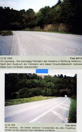 Alter Engelbergtunnel Baustelle Süd, Alte Südportale vor der Auffüllung.