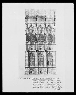 System der Außenwand des Langhauses der Kathedrale Notre Dame zu Reims