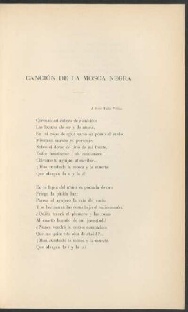 Canción de la mosca negra : (poesía)