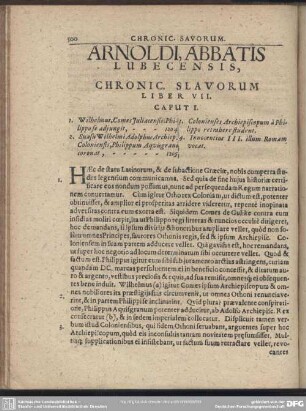 Arnoldi, Abbatis Lubecensis Chronic. Slavorum Liber VII.