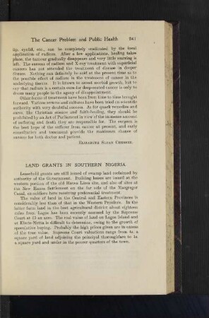 Land Grants in Southern Nigeria