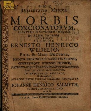 Diss. med. de morbis concionatorum