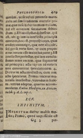 XCV. Infinitum