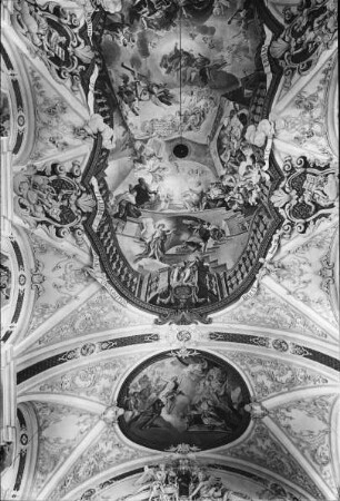 Aldersbach, Klosterkirche, Decke im Schiff. Asam, Cosmas Damian.