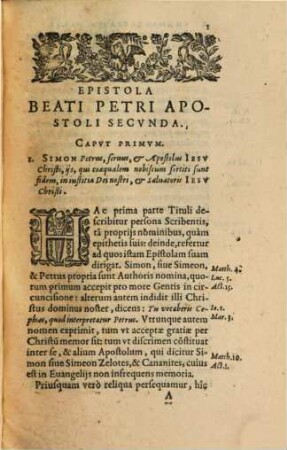 Epistola ... D. Petri, Apostolorvm Principis : Commentariis, ac variorum locorum communium tractatione explicata, 2. Precipva Fidei Christianae sacramenta, praesertim nouissimi saeculi periculosa tempora describens