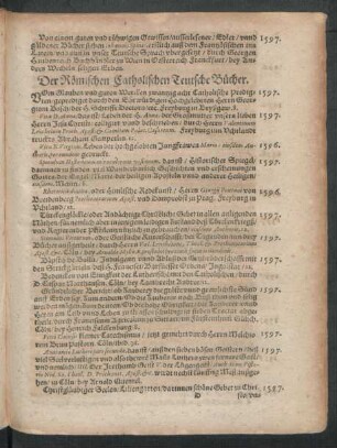 Der Römischen Catholischen Teutsche Bücher.