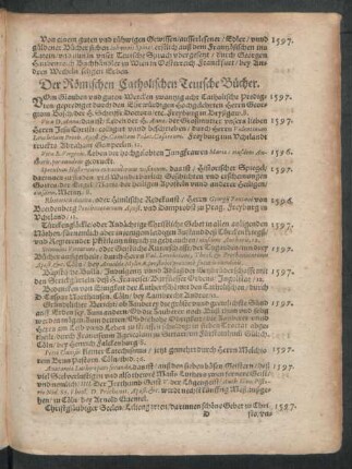 Der Römischen Catholischen Teutsche Bücher.
