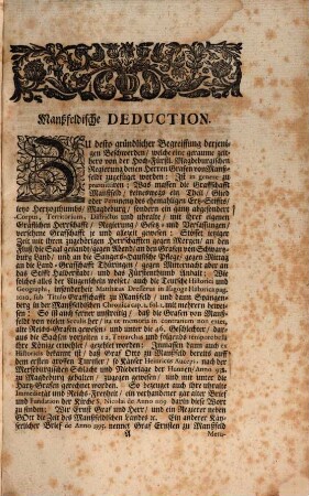 Informatio summaria facti et iuris in Sachen Magdeburg contra Manßfeld