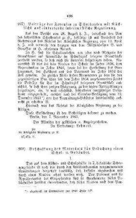 Beschaffung des Materials für Bedachung eines Schul- etc. Gebäude : [V. Elementarschulwesen]