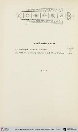 Musikinstrumente (Nr. 466-467)