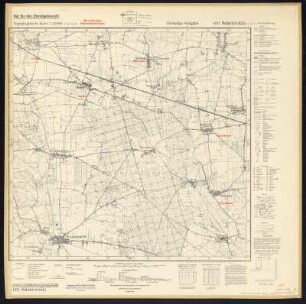 Messtischblatt 4371 = [2493] : Sulmirschütz, heute Sulmierzyce, Polen, 1942 : Messtischblatt 4371 = [2493] : Sulmirschütz. - Vorläuf. Ausg., Aufn. 1886, hrsg. 1887, letzte Nachtr. 1932, bericht.1939, Ausg. 1942. - [Berlin] : Reichsamt für Landesaufnahme, 1942. - 1 Kt. : einfarbig. - Vorläuf. Namensänd. rot eingedruckt. - Mit Zeichenerklärung