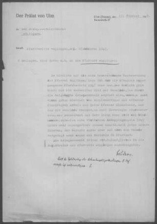 Suppingen: Pfarrbericht 1947