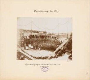 Kanalisierung der Oder Schleuse, Januschkowitz: Grundsteinlegung