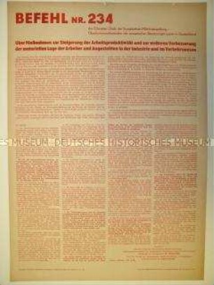 Maueranschlag mit Befehl Nr. 234 der Sowjetischen Militärverwaltung in der SBZ