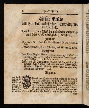 54-55, Innhalt; Vorspruch; Eingang